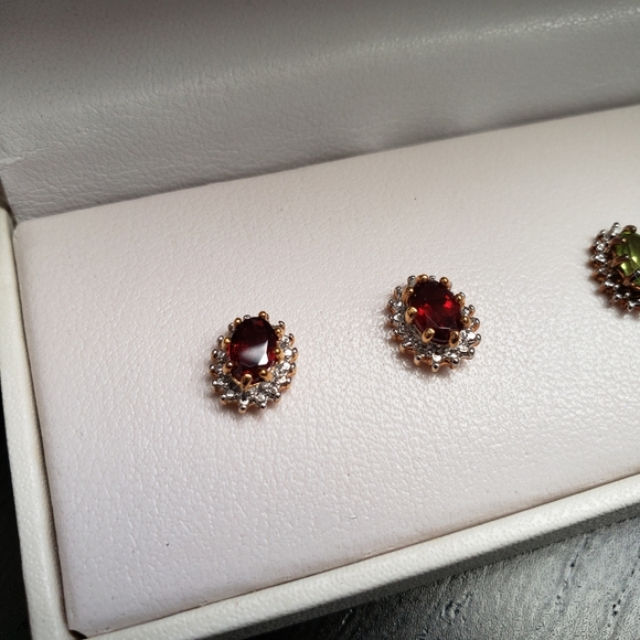 Rhinestone Stud Earrings - Picture 2 of 7